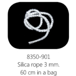 Silica hittebestendig koord 60 cm, 3 mm dik.