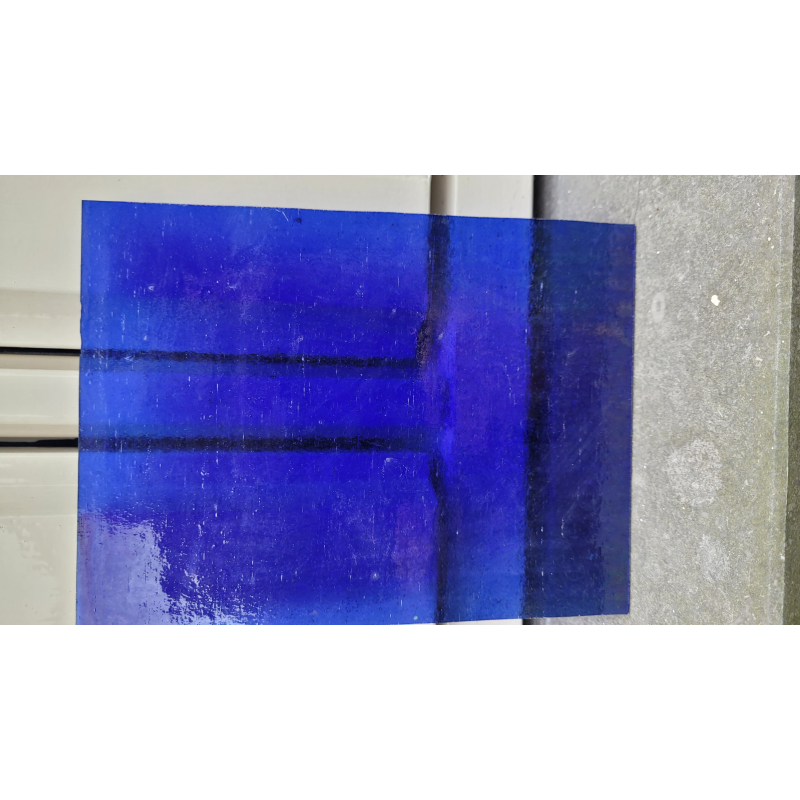 HotPot gekleurd glas COE 90, transparant 20 x 15 cm donkerblauw