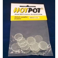 Baoli glas COE 90 precut shapes: rond transparant 2 cm, 14 stuks in een zakje Baoli glas COE 90 precut shapes: rond transparant 2 cm, 14 stuks in een zakje
