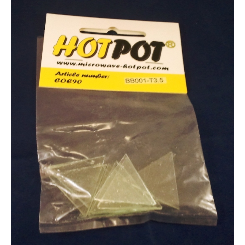 Baoli glas COE 90 precut shapes: driehoek transparant 3,5 cm, 8 stuks in een zakje