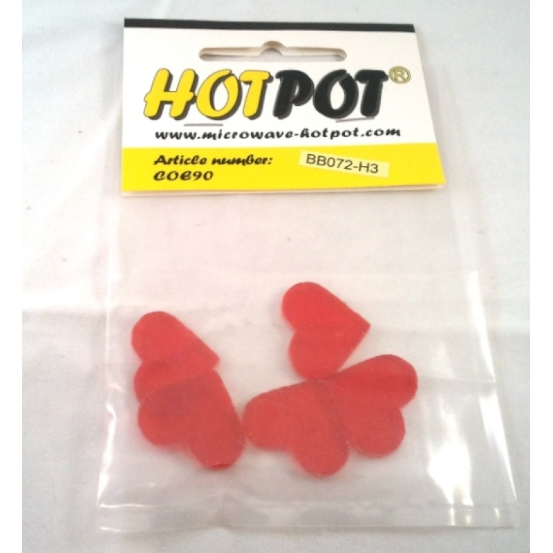 Baoli glas COE 90 precut shapes: hartvorm transparant rood 3 cm, 5 stuks in een zakje