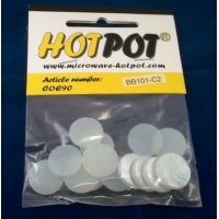 Baoli glas COE 90 precut shapes: rond wit opaal 2 cm, 14 stuks in een zakje Baoli glas COE 90 precut shapes: rond wit opaal 2 cm, 14 stuks in een zakje