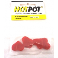 Baoli glas COE 90 precut shapes: hartvorm opaal rood 3 cm, 5 stuks in een zakje Baoli glas COE 90 precut shapes: hartvorm opaal rood 3 cm, 5 stuks in een zakje