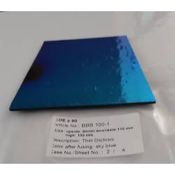 Baoli Dichroic glasplaatje COE90, 1 mm dik. Nummer 100, geen patroon, trapeziumvorm Baoli Dichroic glasplaatje COE90, 1 mm dik. Nummer 100, geen patroon, trapeziumvorm