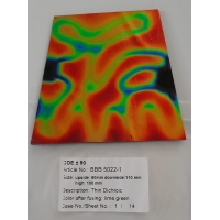 Baoli Dichroic glasplaatje COE90, regenboogpatroon 5022, 1 mm dik, trapeziumvorm Baoli Dichroic glasplaatje COE90, regenboogpatroon 5022, 1 mm dik, trapeziumvorm