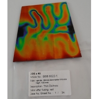 Baoli Dichroic glasplaatje COE90, regenboogpatroon 6022, 1 mm dik, trapeziumvorm Baoli Dichroic glasplaatje COE90, regenboogpatroon 6022, 1 mm dik, trapeziumvorm