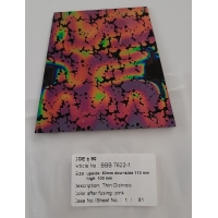 Baoli Dichroic glasplaatje COE90, regenboogpatroon 7622, 1 mm dik, trapeziumvorm Baoli Dichroic glasplaatje COE90, regenboogpatroon 7622, 1 mm dik, trapeziumvorm