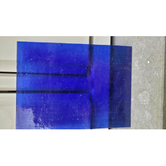 HotPot gekleurd glas COE 90, transparant 20 x 15 cm donkerblauw