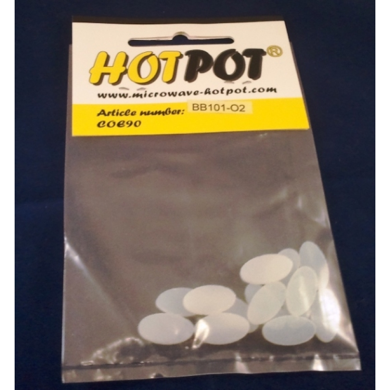 Baoli glas COE 90 precut shapes: ovaal opaal wit 2 cm, 14 stuks in een zakje