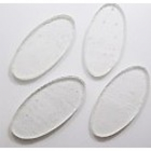 Baoli glas COE 90 precut shapes: ovaal transparant 3,5 cm, 1 stuks